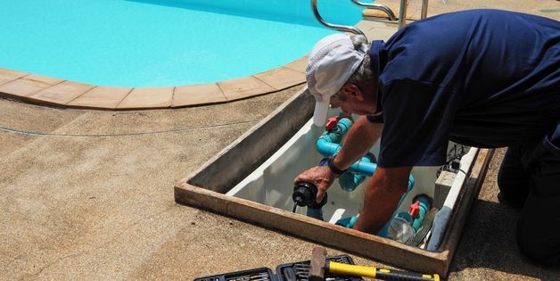Winterize the pool equipment for power washing
